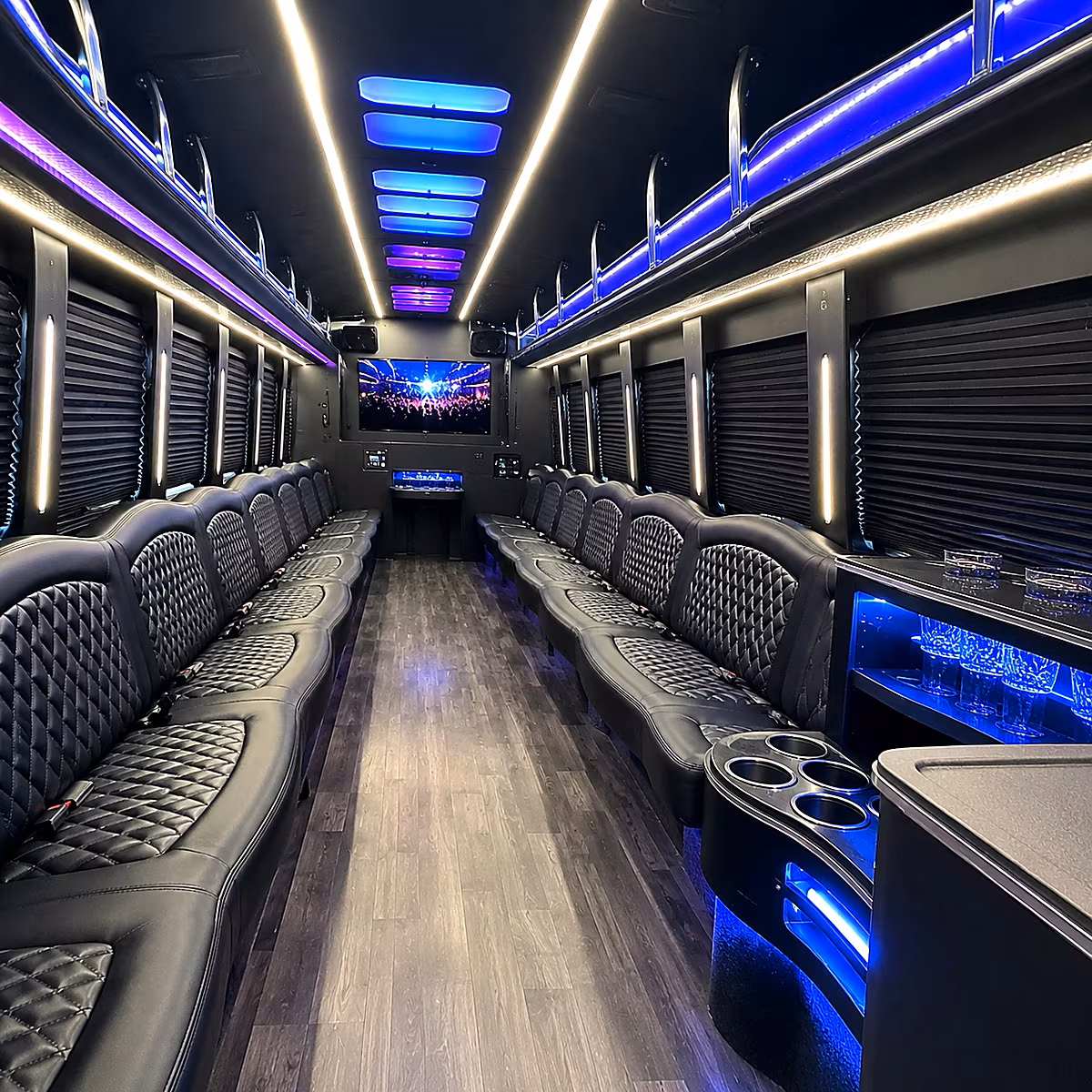 fremont party bus rental interior